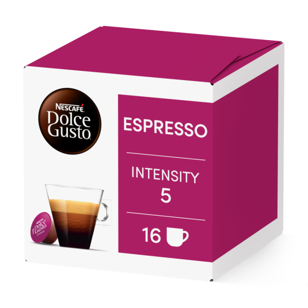 Front view of Espresso (16 pods) box